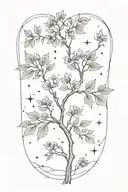 Rowan tree  Leo constellation new moon tattoo design idea