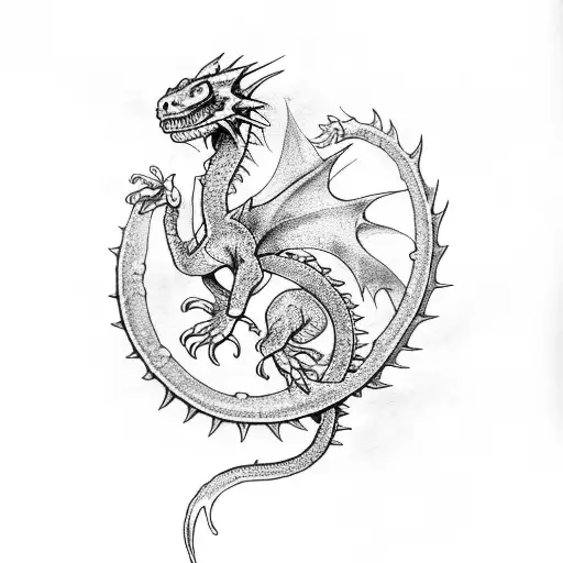 water dragon simple tattoo design idea
