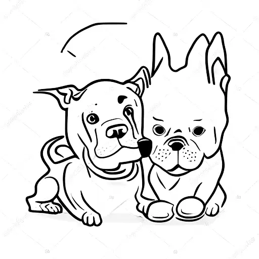 A cute baby holding onto a pitbull and a staffie tattoo design idea