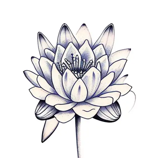 larkspur and waterlily flower back tattoo  tattoo design idea