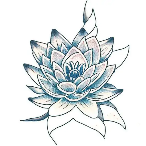 larkspur and waterlily flower tattoo  tattoo design idea