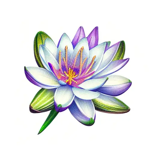 larkspur and waterlily flower tattoo  tattoo design idea