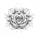 Sparrow with flowers tattoo design idea