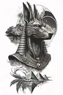 Anubis, the eye of Horus, the Egyptian pyramids, Orion's belt tattoo design idea