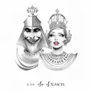the queen of spades and the jester tattoo design idea
