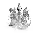 the queen of spades and the jester tattoo design idea