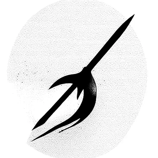 Sword Stabbing senitent cloud creating a lightning strike tattoo design idea