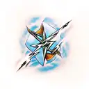 Three of swords expelling lightning tattoo design idea