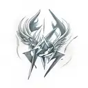 Three of swords expelling lightning tattoo design idea