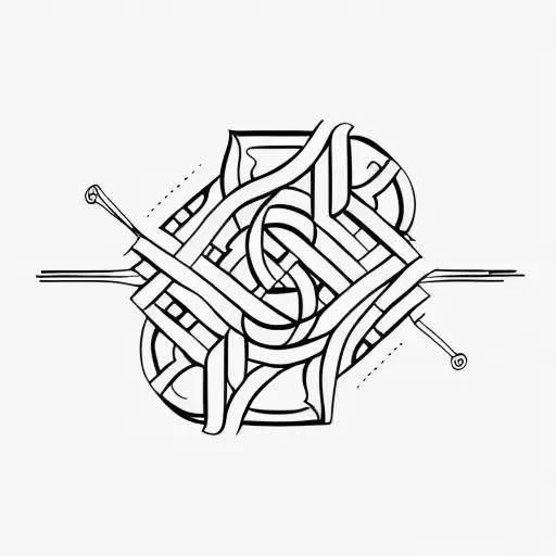 abstract minimal Chinese finger trap tattoo design idea