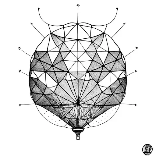 Abstract hotair balloon  tattoo design idea