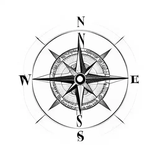 a compass but with C for north, A for south, S for east, M for west  tattoo design idea
