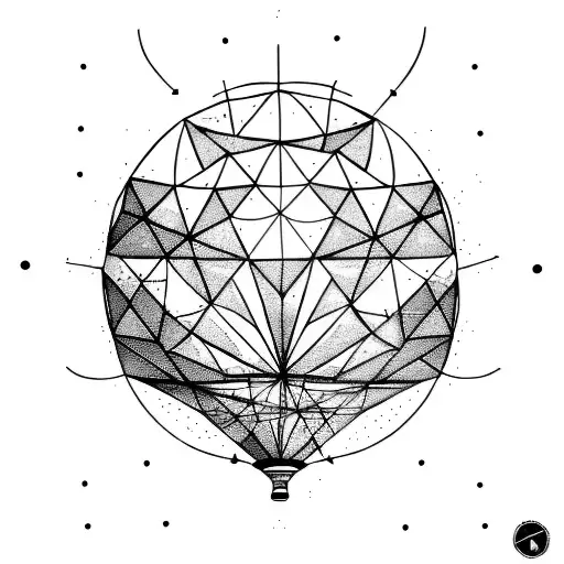 Abstract hotair balloon  tattoo design idea