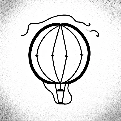 hot air balloon tattoo design idea