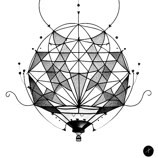 Abstract hotair balloon  tattoo design idea