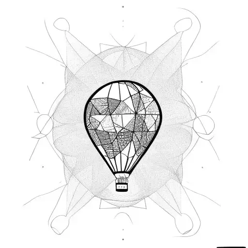 Abstract hotair balloon  tattoo design idea