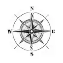 a compass but with C for north, A for south, S for east, M for west  tattoo design idea