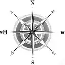 a compass but with C for north, A for south, S for east, M for west  tattoo design idea