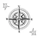 a compass but with C for north, A for south, S for east, M for west  tattoo design idea