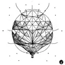 Abstract hotair balloon  tattoo design idea