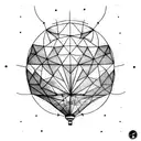 Abstract hotair balloon  tattoo design idea