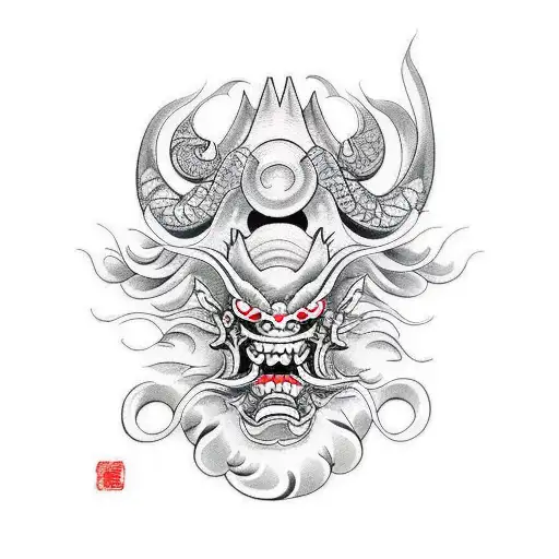 mascara oni  tattoo design idea
