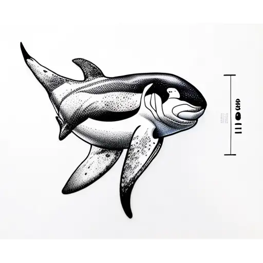 orca detellada haciendo pirueta tattoo design idea