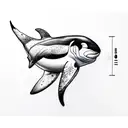 orca detellada haciendo pirueta tattoo design idea