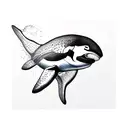 orca detellada haciendo pirueta tattoo design idea