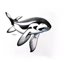 orca detellada haciendo pirueta tattoo design idea