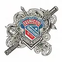 rangers Stanley cup surrounded tattoo design idea