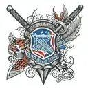rangers Stanley cup surrounded tattoo design idea
