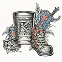 rangers Stanley cup surrounded tattoo design idea