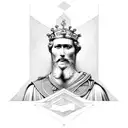 King David by Michelangelo Head and chest. Right and left Laurel leafs tattoo design idea