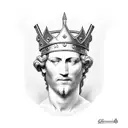 King David by Michelangelo Head and chest. Right and left Laurel leafs tattoo design idea