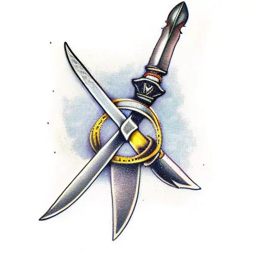 remembrance sword of sacrifice with "lest we forget" engraved tattoo design idea