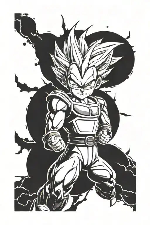 vegeta dragon ball tattoo design idea