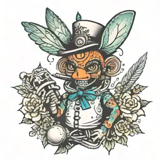 xix with voodoo doll tattoo design idea