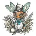 xix with voodoo doll tattoo design idea