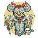 xix with voodoo doll tattoo design idea