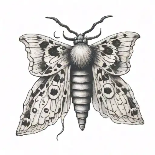 Death Moth with semi colon as the body tattoo design idea