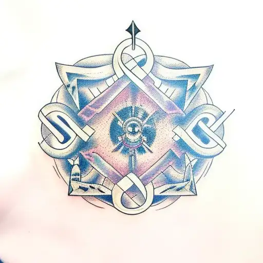 Infinity Symbol with names Lukas and Alivia tattoo design idea