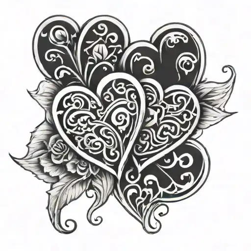 3 hearts interlinked tattoo design idea