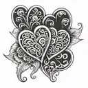 3 hearts interlinked tattoo design idea