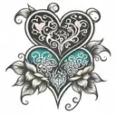3 hearts interlinked tattoo design idea