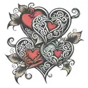 3 hearts interlinked tattoo design idea