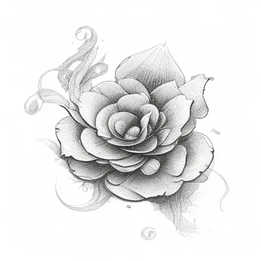 whimsical flower tattoo design idea