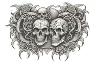 death smiles chest piece tattoo design idea