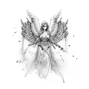 angel warrior tattoo design idea