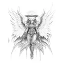 angel warrior tattoo design idea